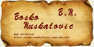 Boško Muskalović vizit kartica